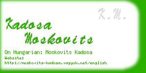 kadosa moskovits business card